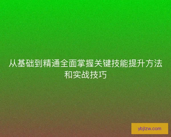 从基础到精通全面掌握关键技能提升方法和实战技巧