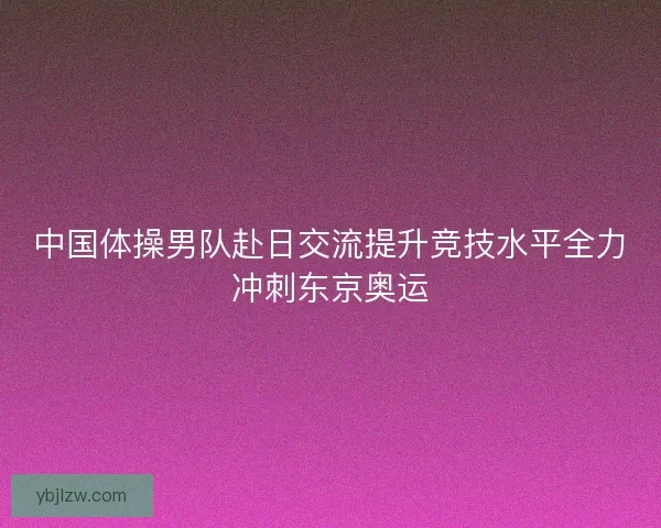 中国体操男队赴日交流提升竞技水平全力冲刺东京奥运