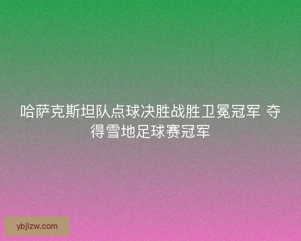 哈萨克斯坦队点球决胜战胜卫冕冠军 夺得雪地足球赛冠军 哈萨克斯坦队点球决胜战胜卫冕冠军 夺得雪地足球赛冠军